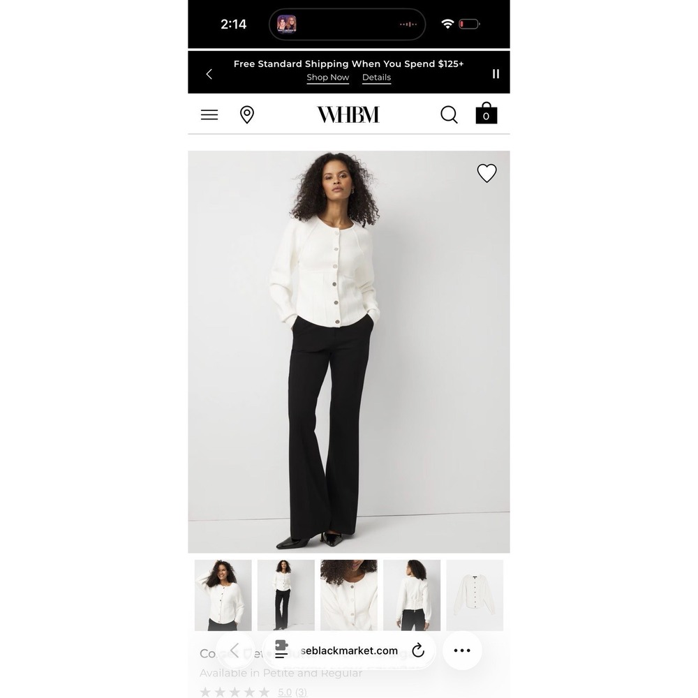 White House Black Market Cardigan Sweater NWT‎ Style Corset Detail White XL $165 - Picture 12 of 13